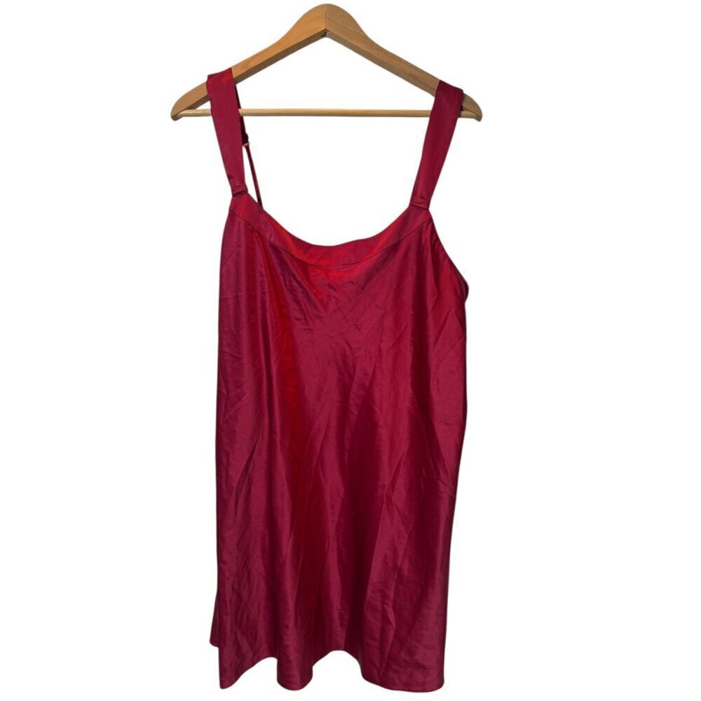 Cabernet Red Satin Slip Nightgown | Size XL | Elegant Sleepwear Lingerie